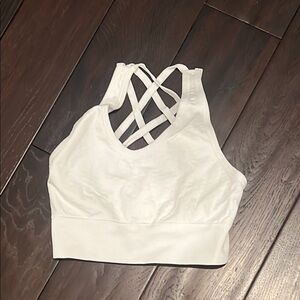 White Strappy Women's Sports Bra Size S